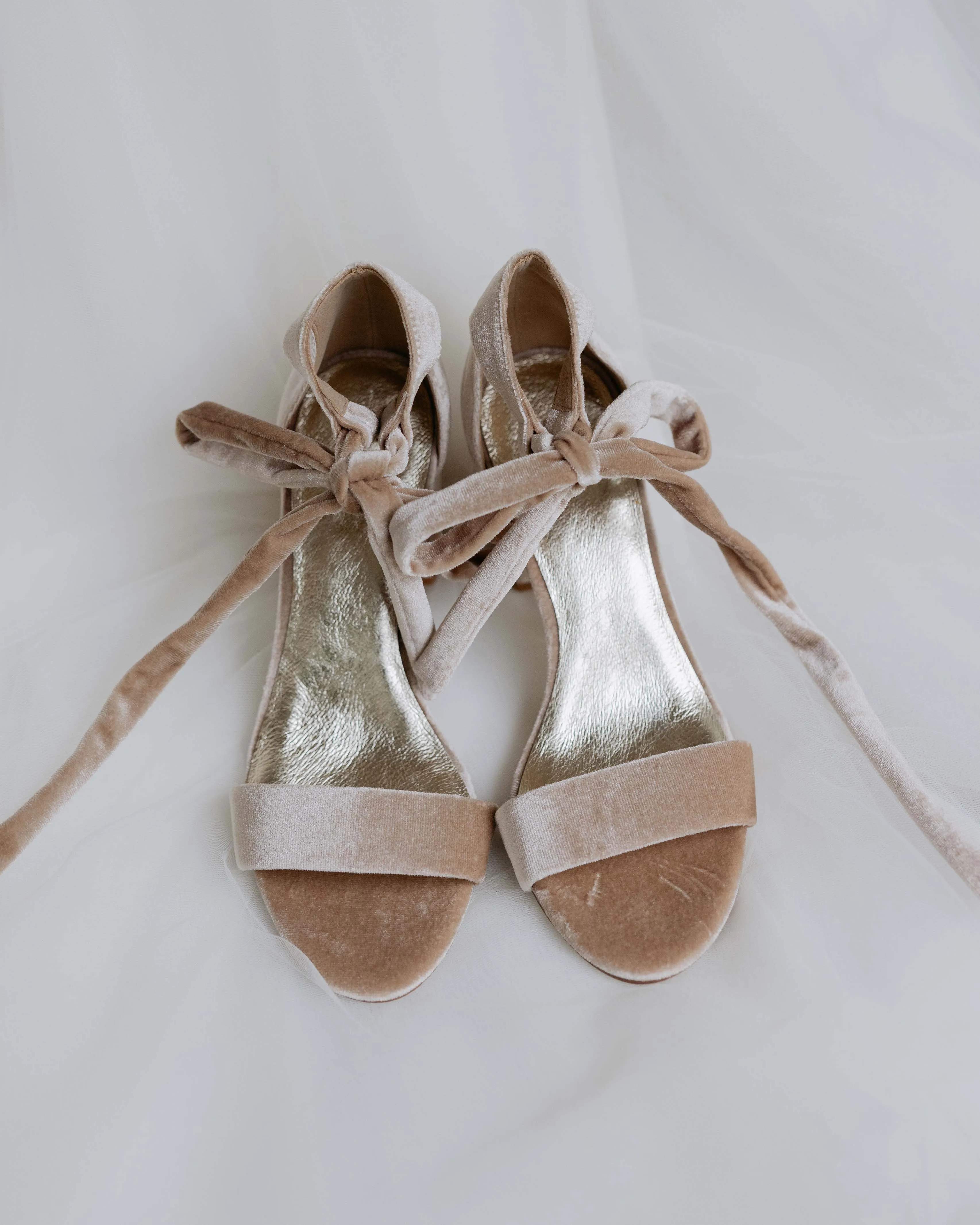 SISTER - NUDE VELVET BLOCK HEEL SHOES - FINAL SALE