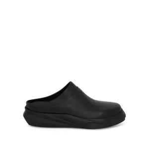 Sleek Leather Mono Mule in Black