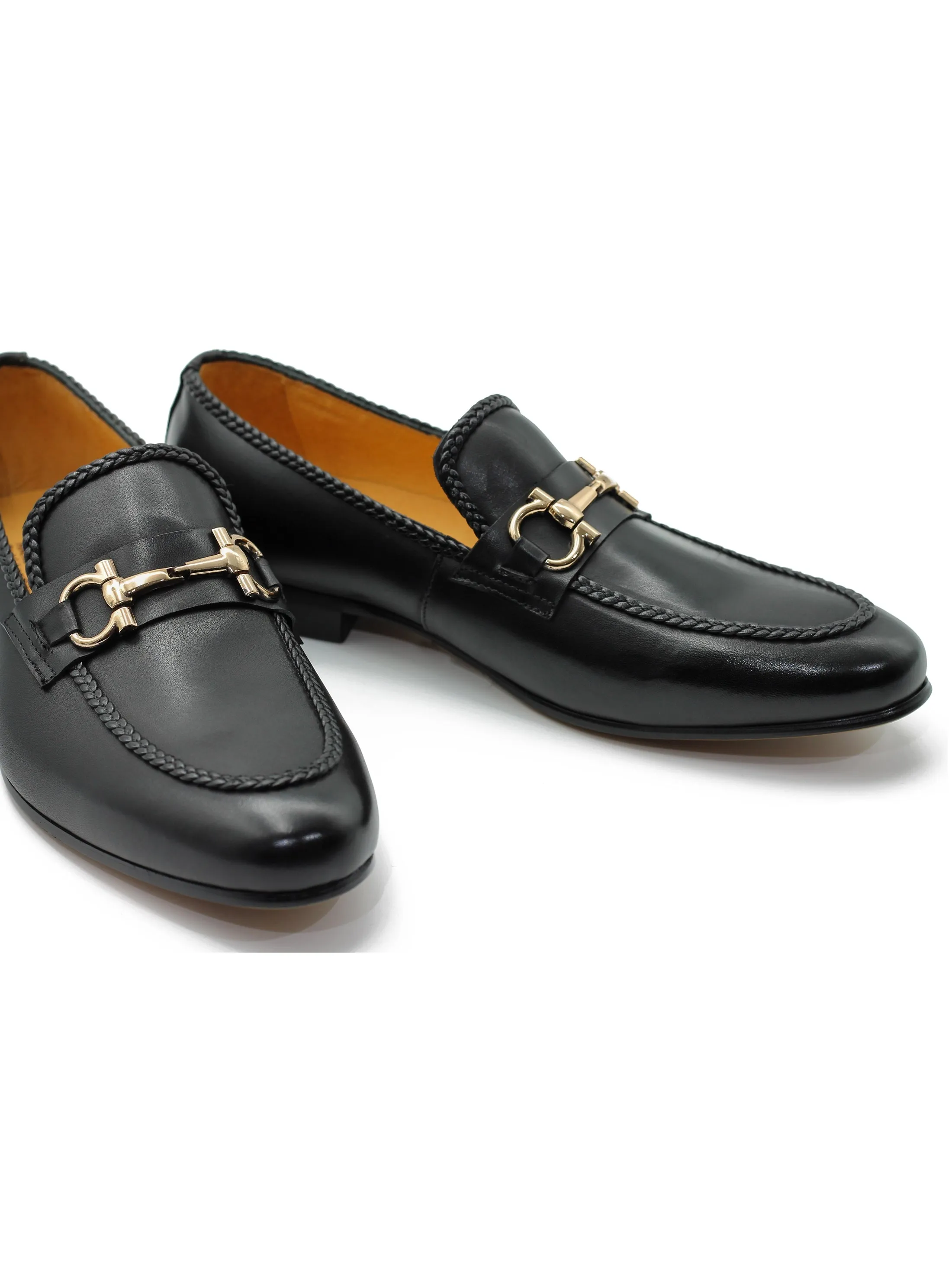 SNAFFLE TRIM LOAFERS IN BLACK