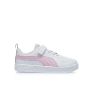 Sneakers bambina da tennis bianche Rickie in pelle