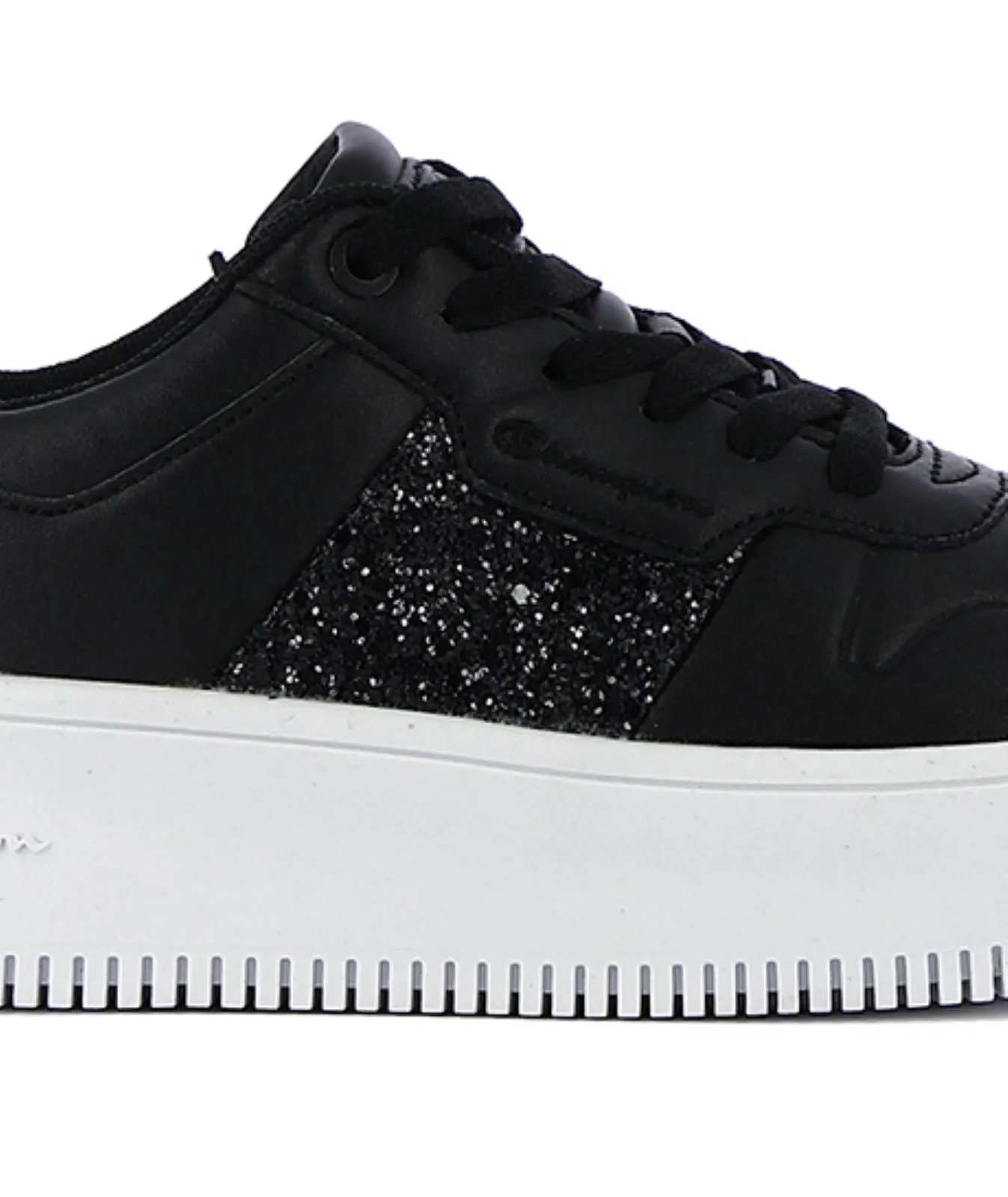 Sneakers donna Rebound Platform Sparkle nere tennis con glitter