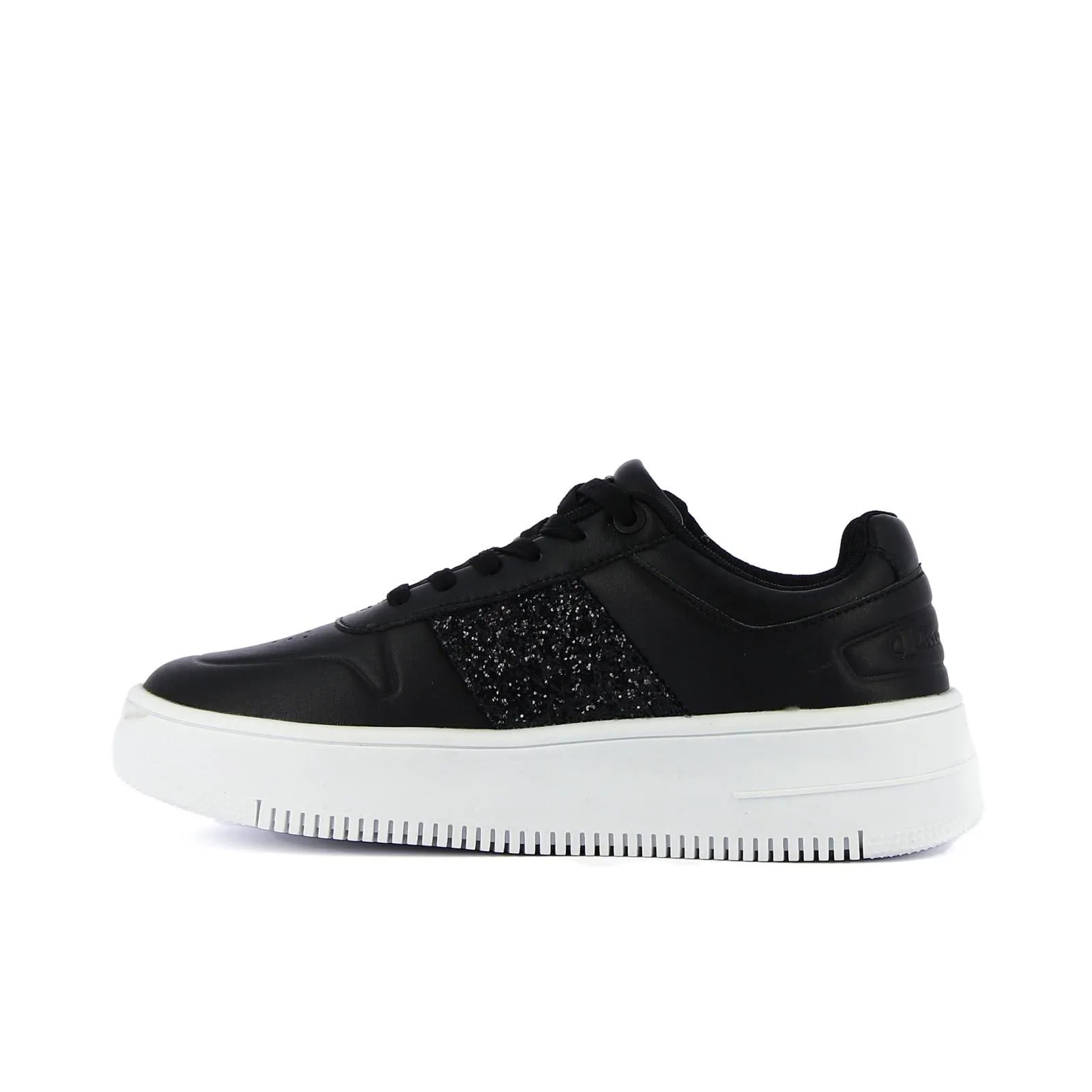 Sneakers donna Rebound Platform Sparkle nere tennis con glitter