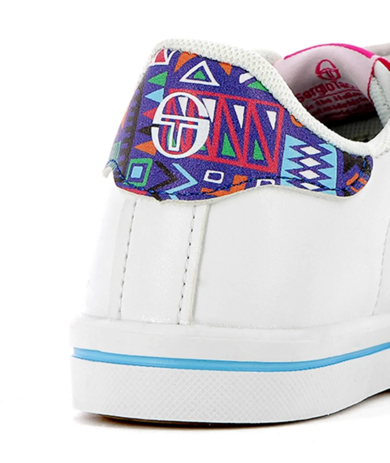 Sneakers tennis bianche da bambina con logo colorato