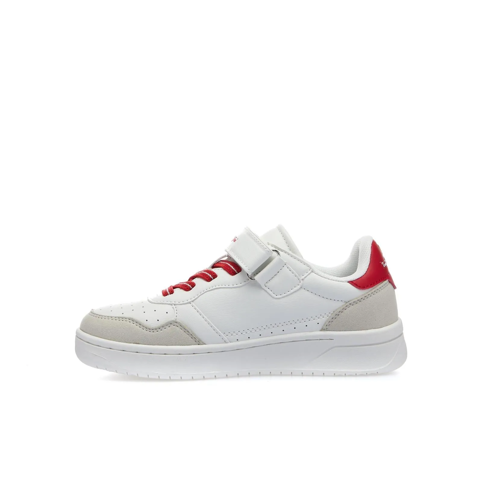 Sneakers tennis bianche da bambino con velcro