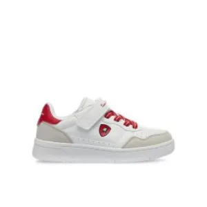 Sneakers tennis bianche da bambino con velcro