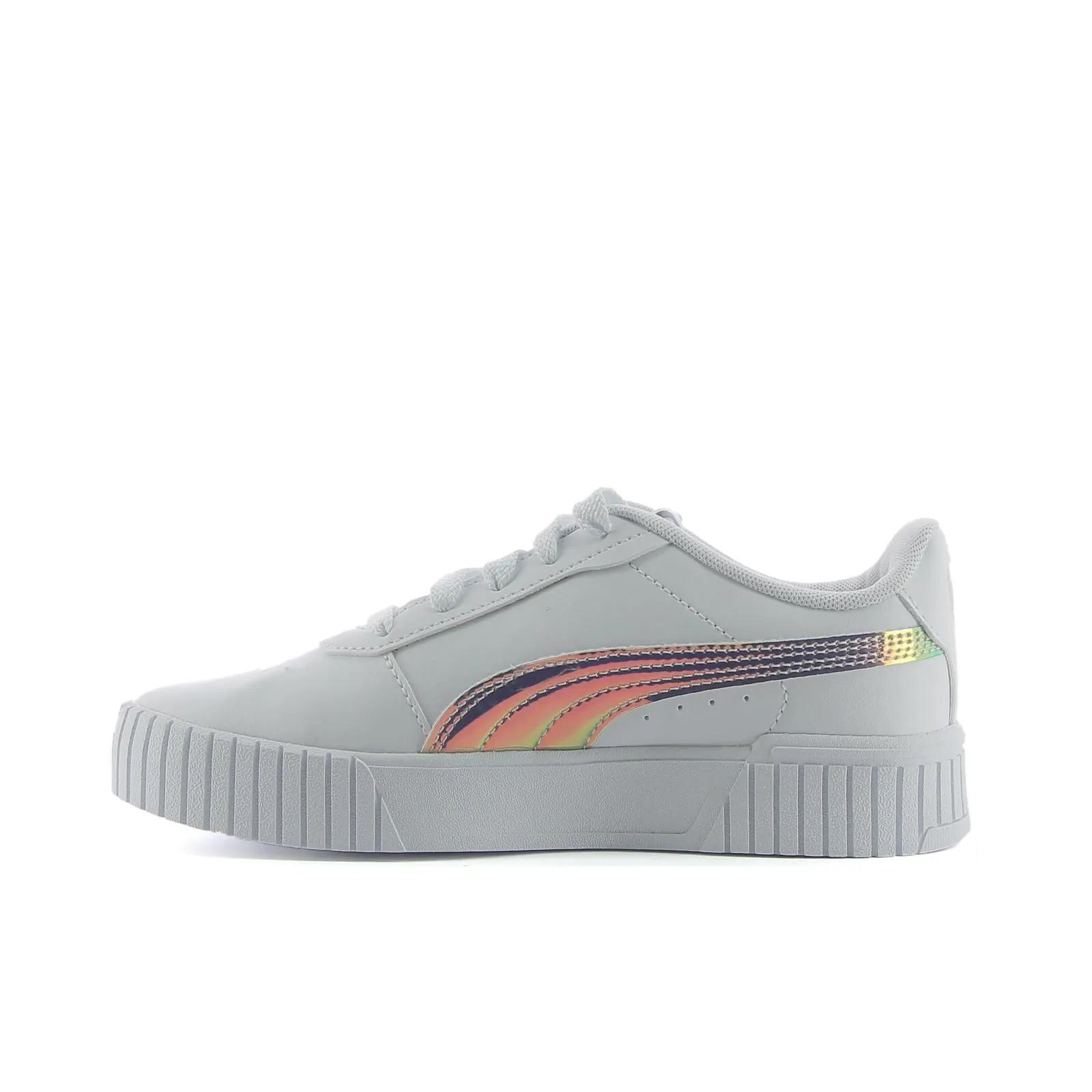 Sneakers tennis Carina 2.0 Holo bianche da bimba con logo cangiante