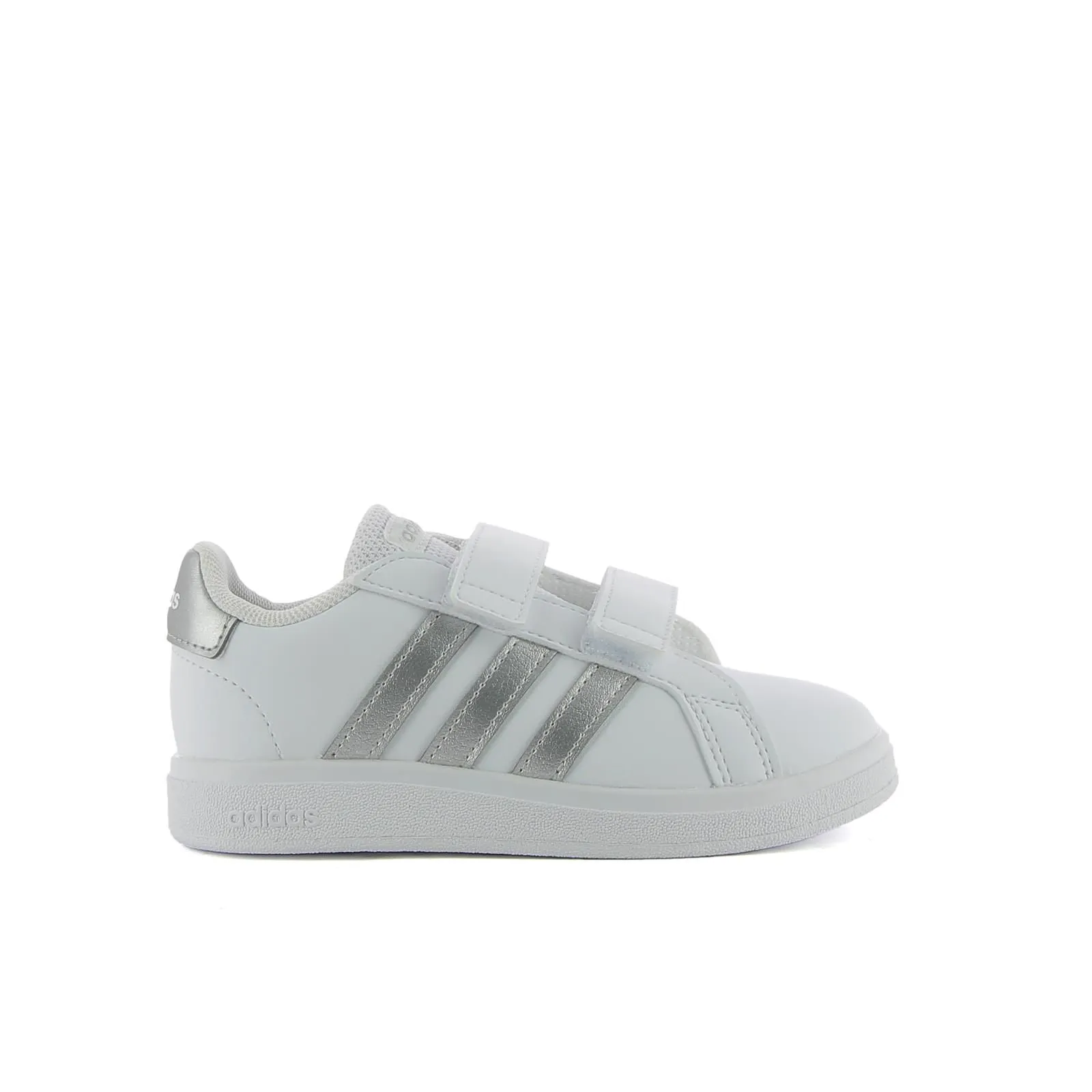 Sneakers tennis da bambina bianche Grand Court con strappi