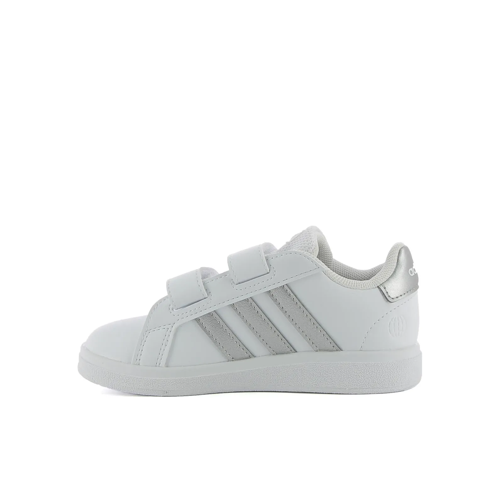 Sneakers tennis da bambina bianche Grand Court con strappi