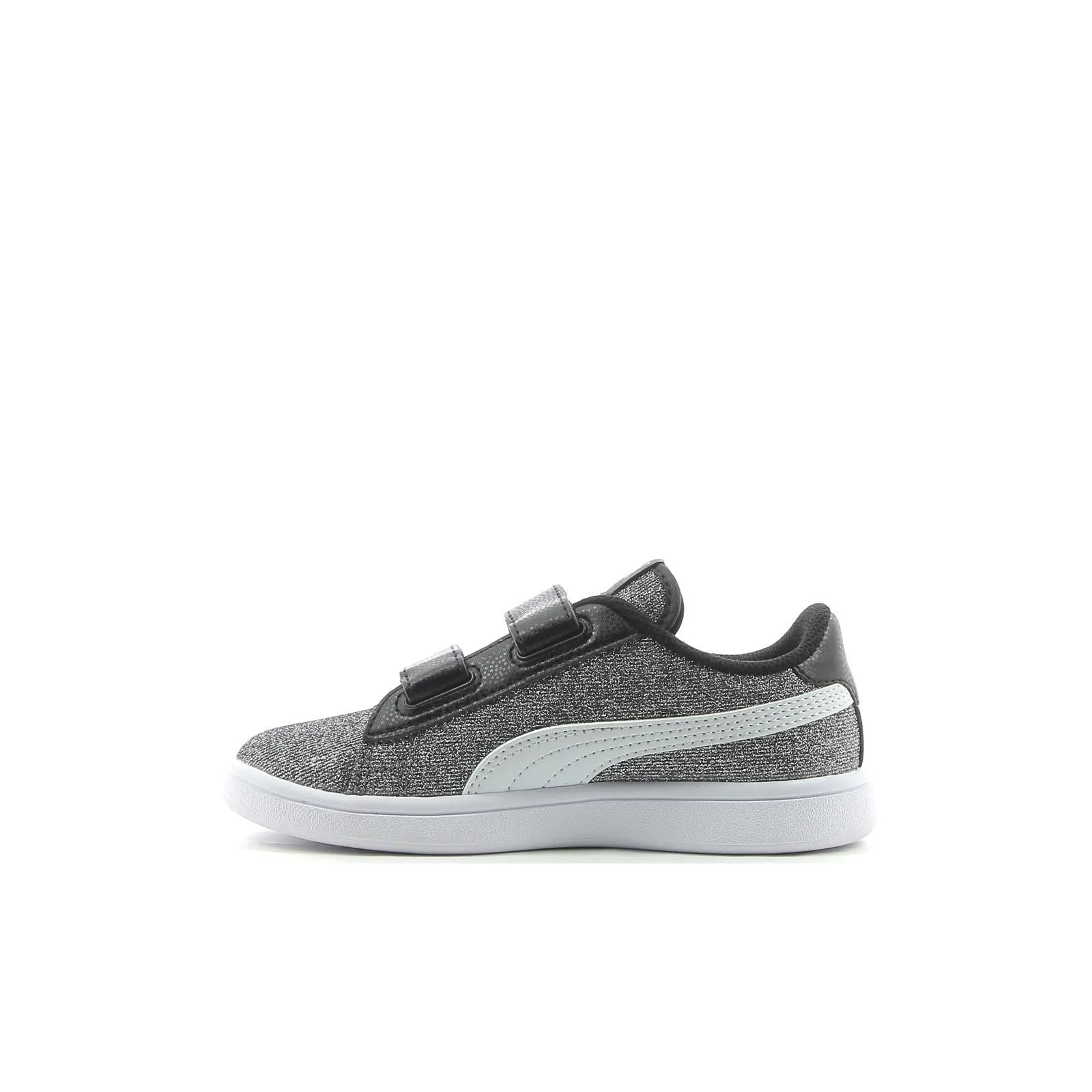 Sneakers tennis da bambina Smash grigie glitter con strappi