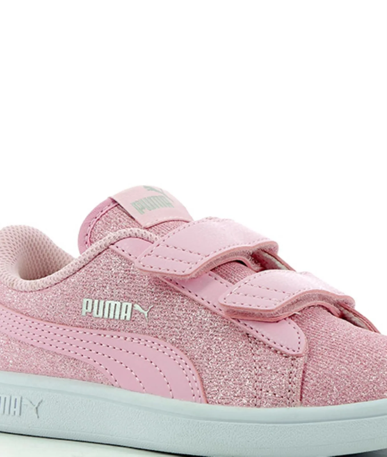 Sneakers tennis da bambina Smash rosa glitter con strappi