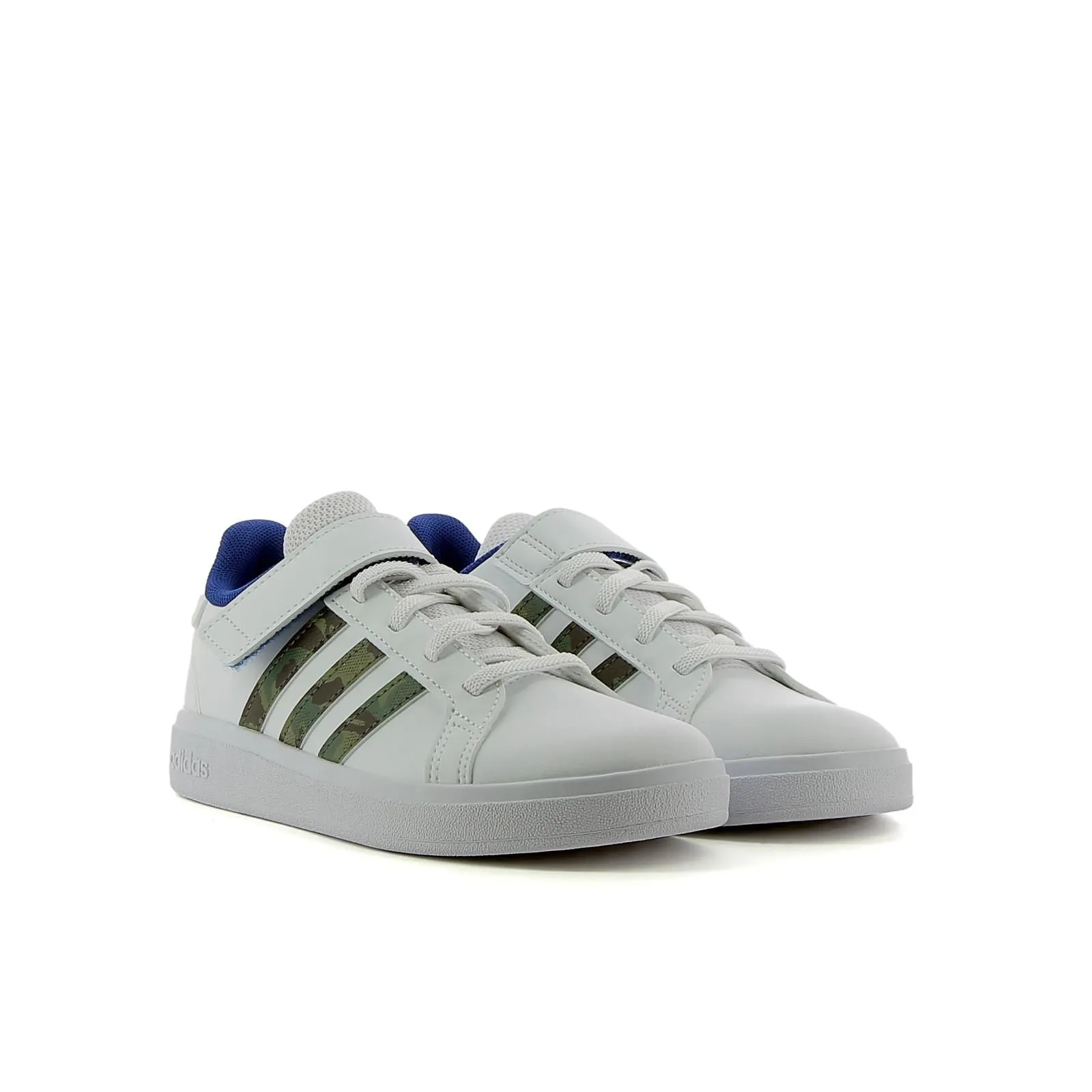 Sneakers tennis da bambino bianche Grand Court 2.0 logo mimetico