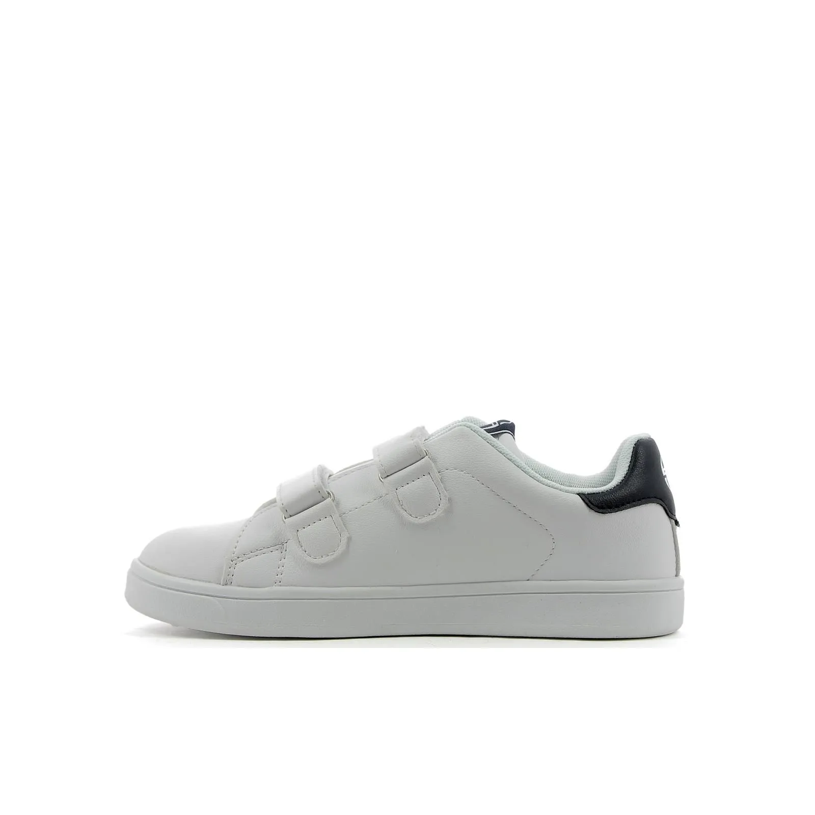 Sneakers tennis da bambino bianche in pelle con velcro