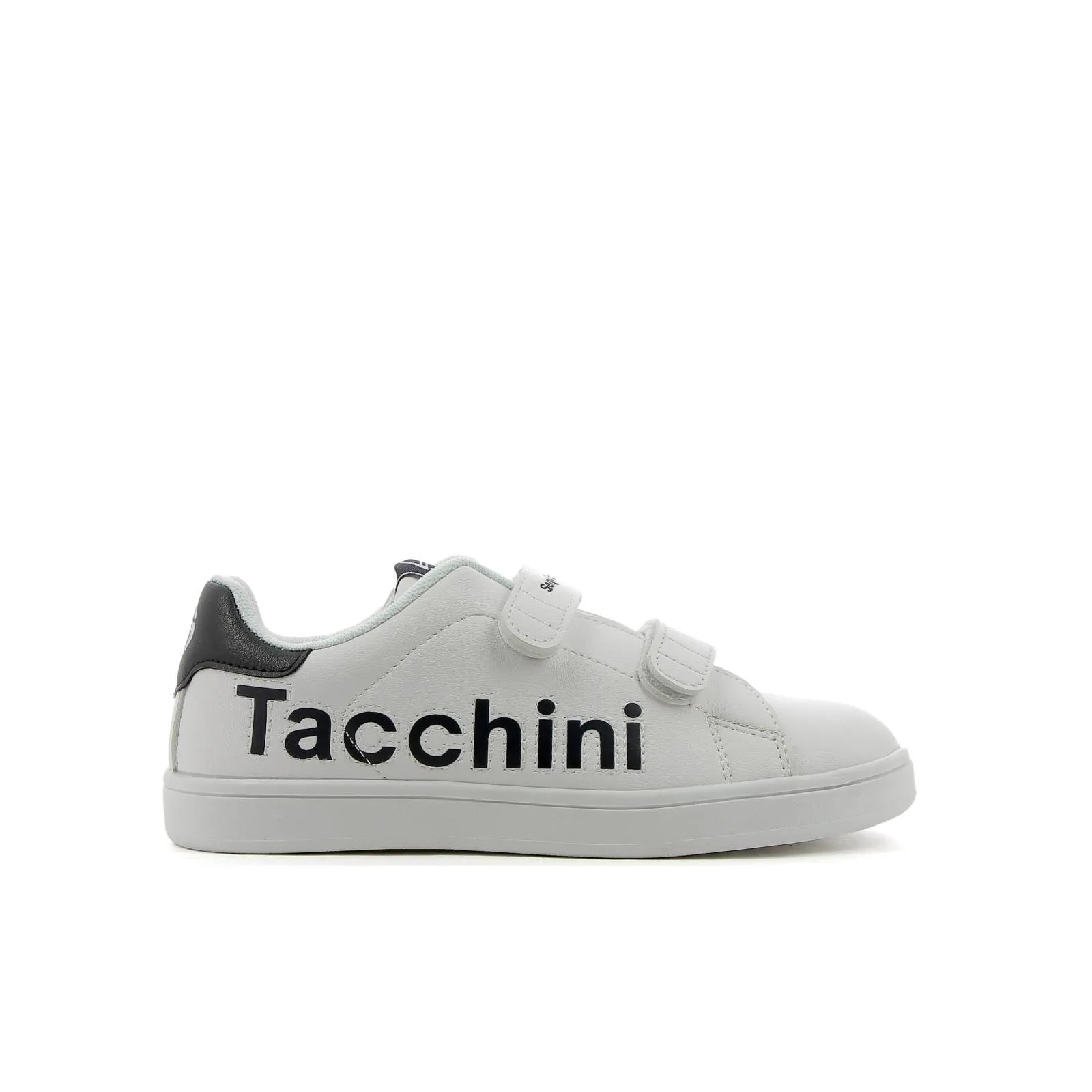 Sneakers tennis da bambino bianche in pelle con velcro