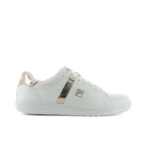 Sneakers tennis da donna bianche e oro in pelle