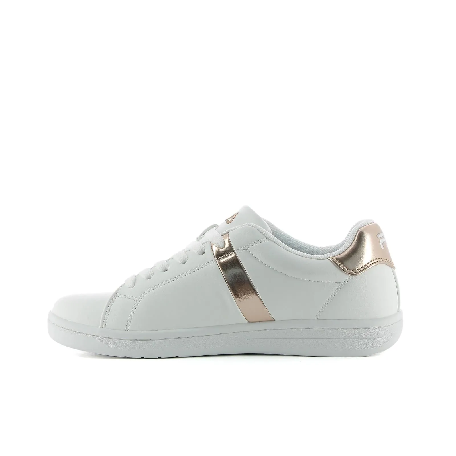 Sneakers tennis da donna bianche e oro in pelle