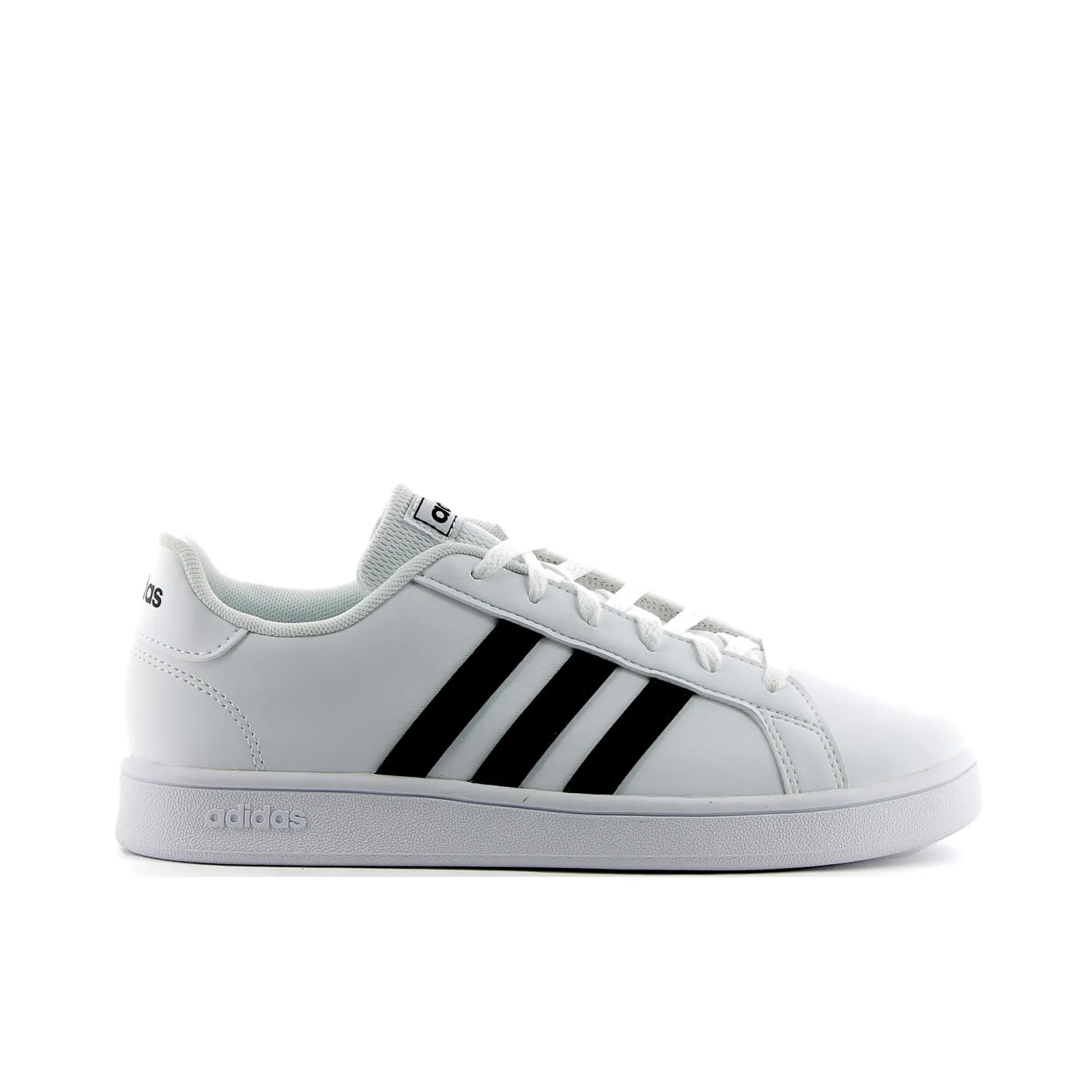 Sneakers tennis da ragazzo bianche Grand Court in pelle