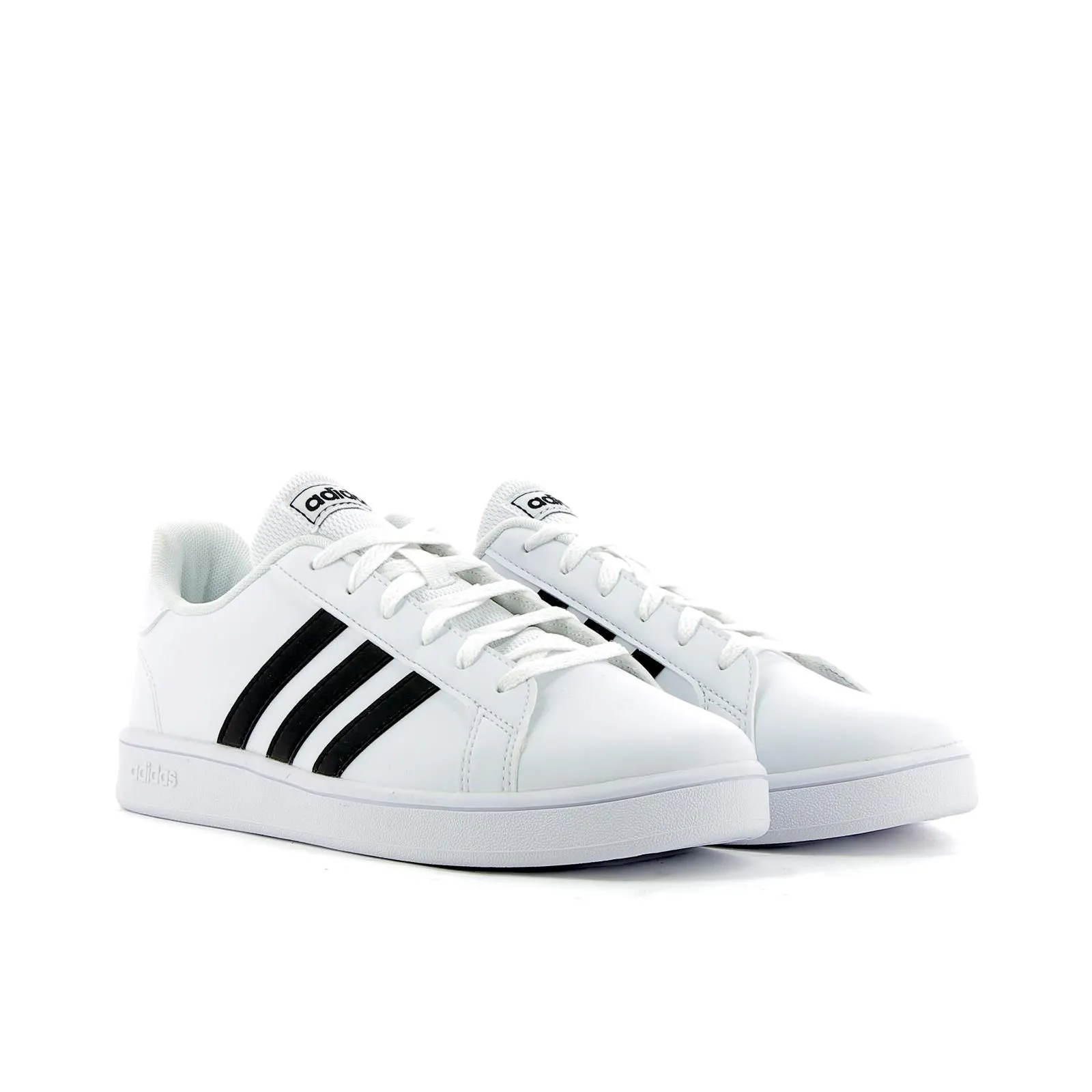 Sneakers tennis da ragazzo bianche Grand Court in pelle