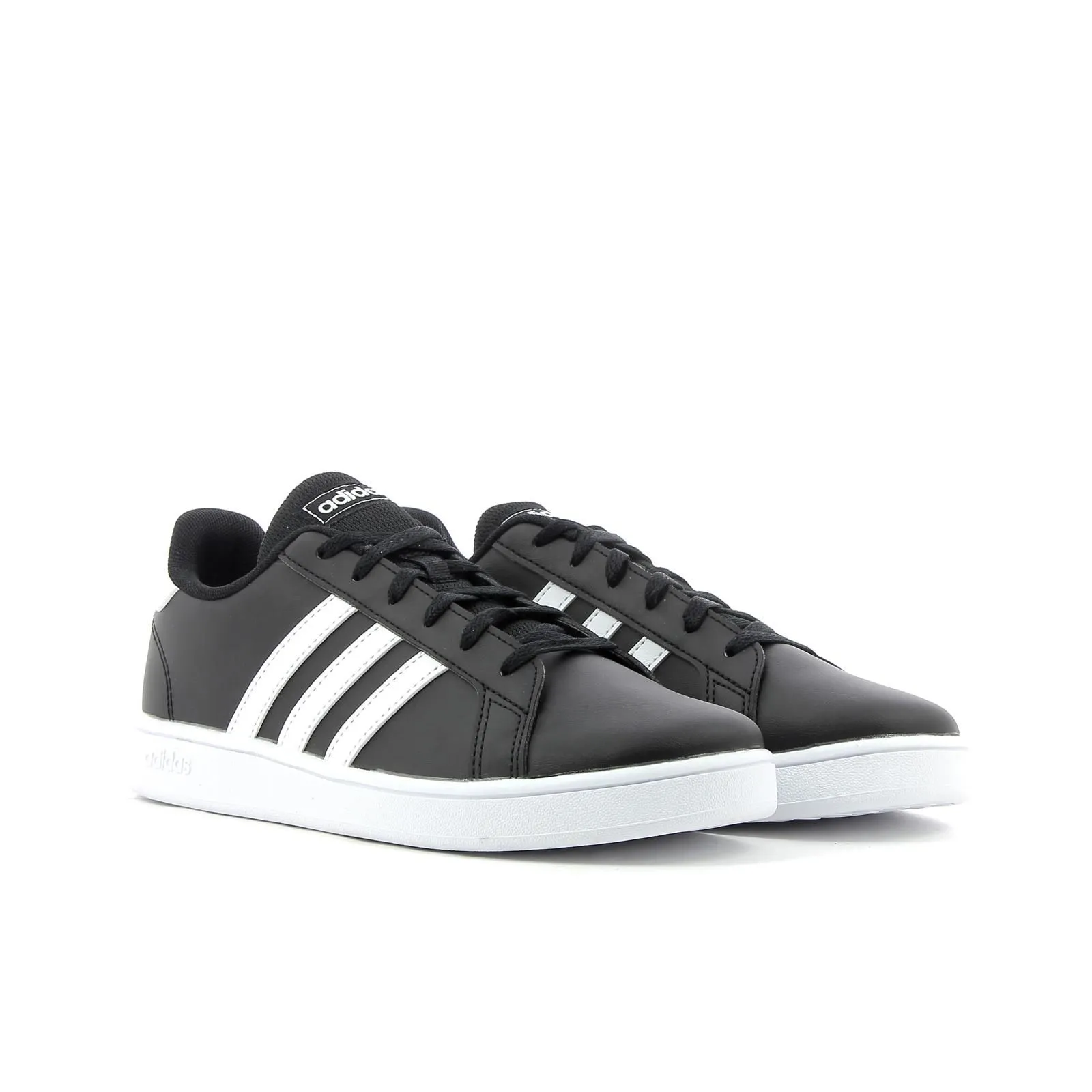 Sneakers tennis da ragazzo nere Grand Court Base