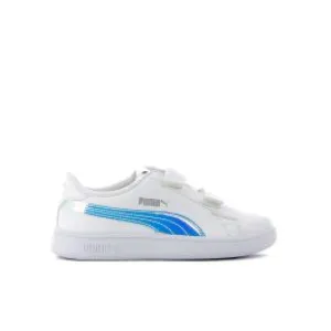 Sneakers tennis Smash V2 bianche in pelle da bambina