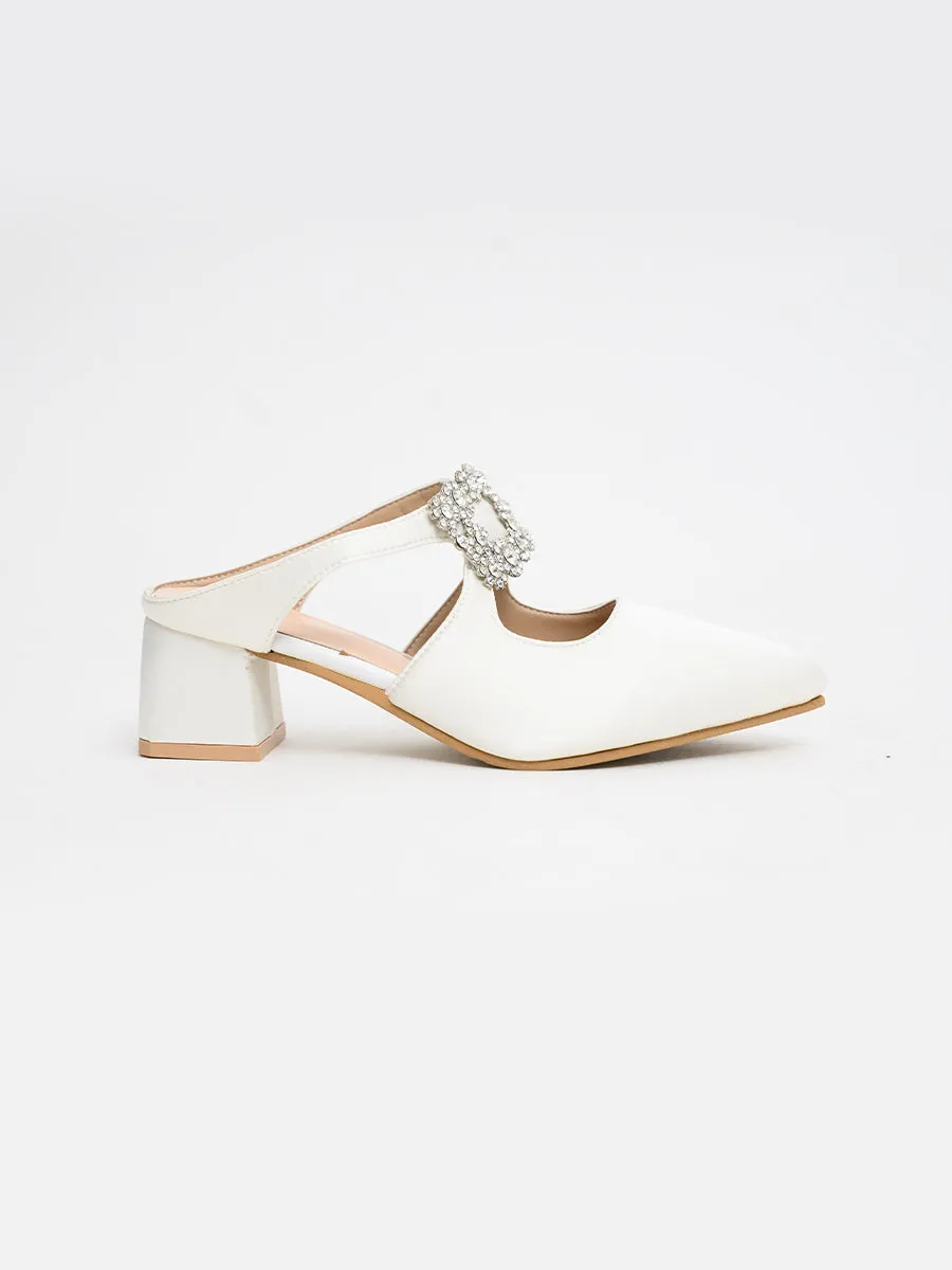 Solay Rhinestone Satin Heels