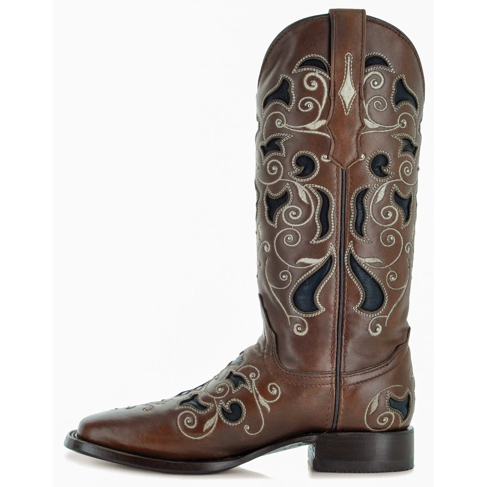 Soto boots Womens Brown Inlay Cowboy Boots M50052