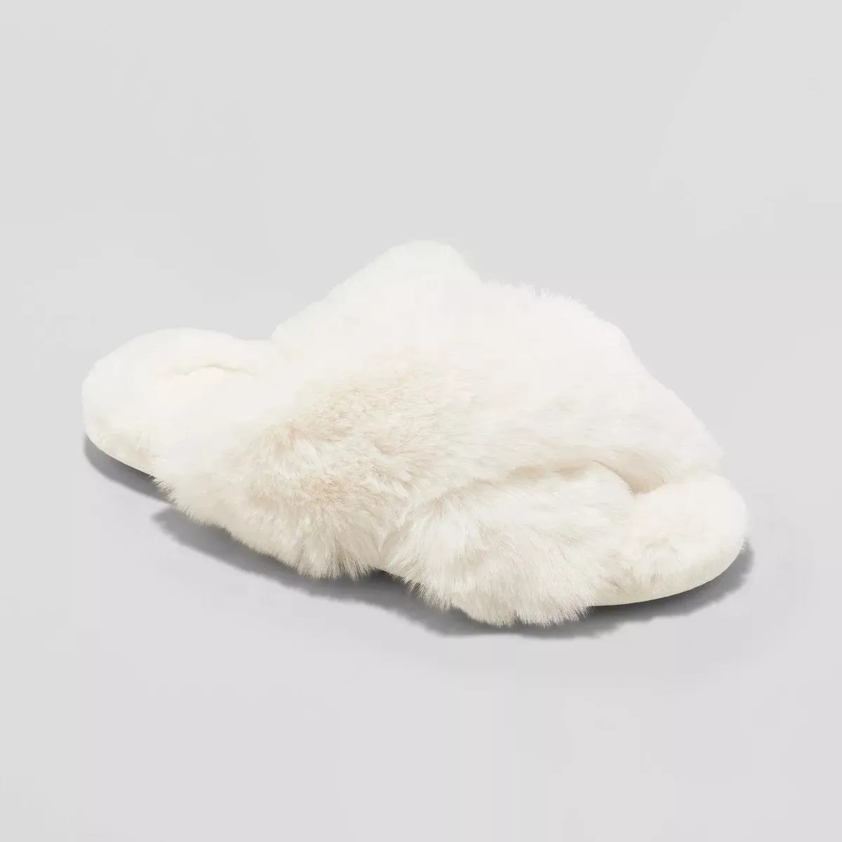 STARS ABOVE - Crossband Faux Fur Slippers