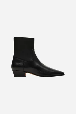 Steve Madden Dusty Black Leather Ankle Bootie