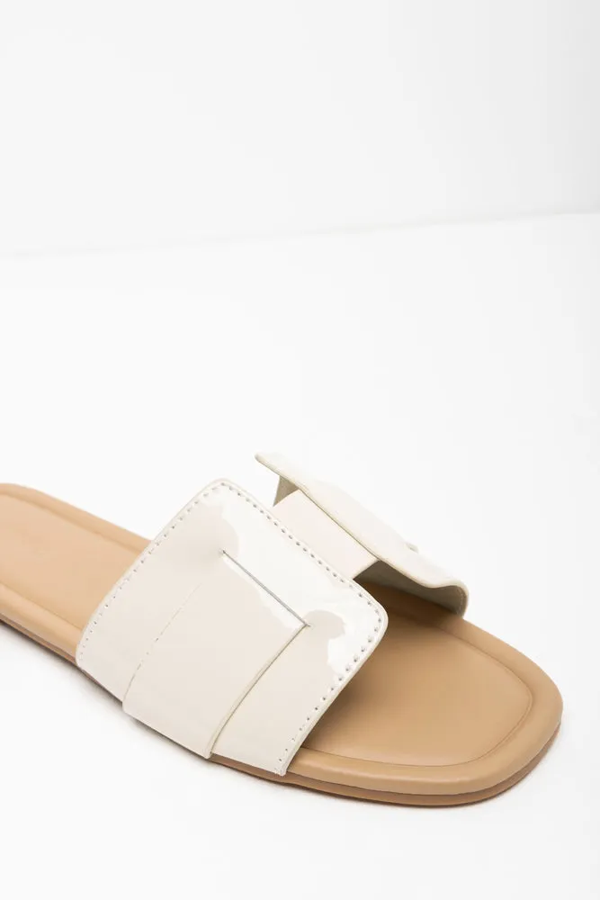 Textured Mule Sandal Cream