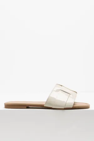 Textured Mule Sandal Cream