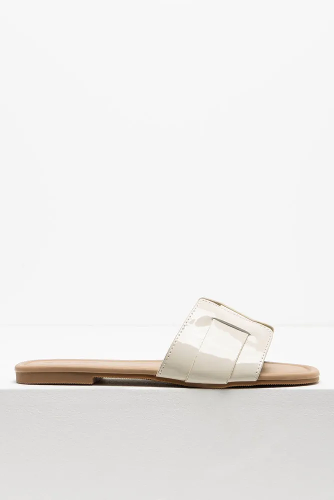 Textured Mule Sandal Cream