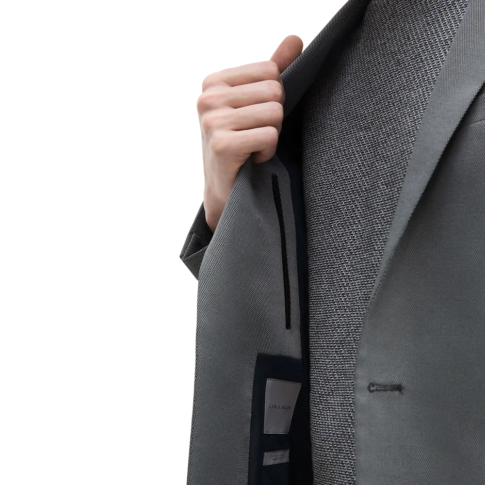 Textured suit Chest pocket Classic button fastening