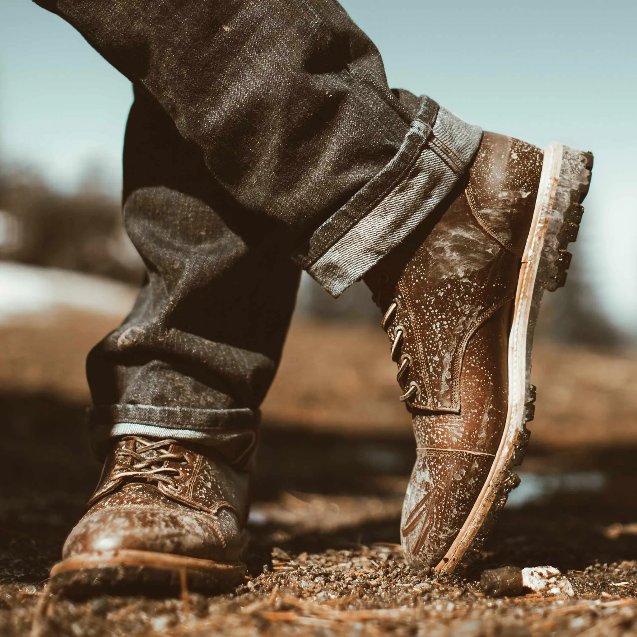 The Cap Toe Moto Boot in Brown Steerhide