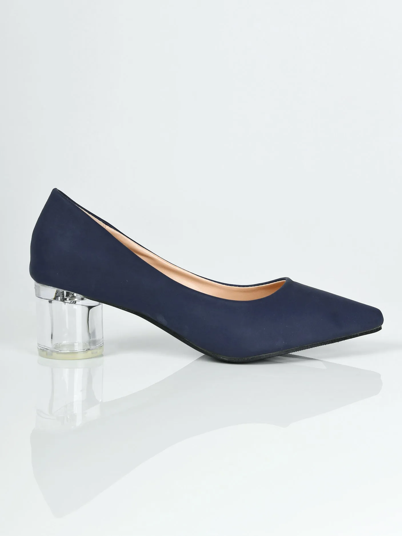 Transparent Block Heels - Blue