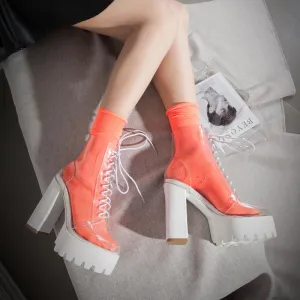 Transparent High-heeled Platform Boots SD00130