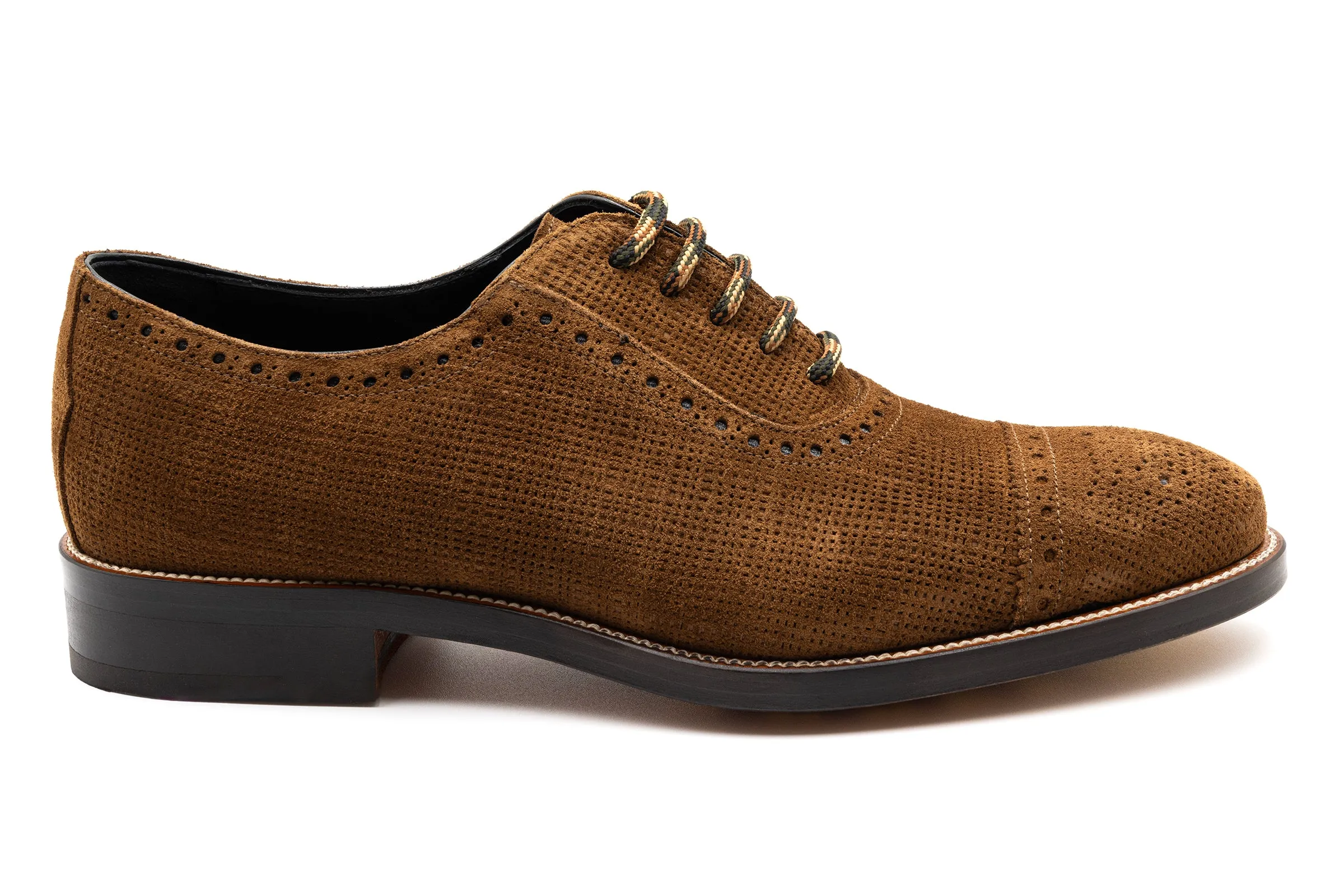 Tuscan Italian Calf Suede Cap Toe - Snuff