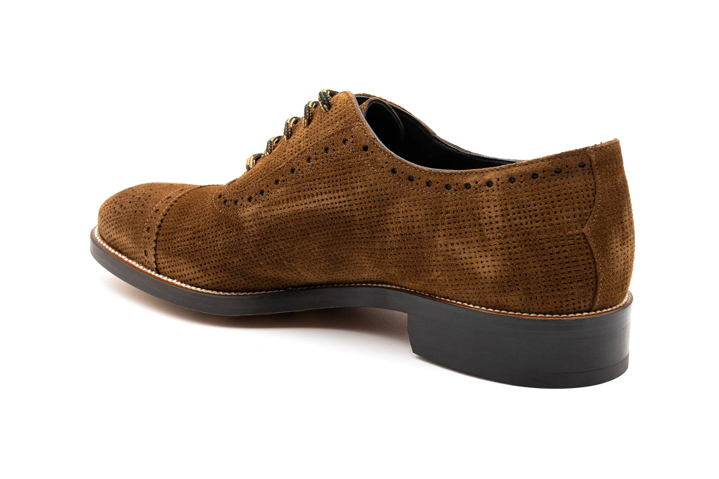 Tuscan Italian Calf Suede Cap Toe - Snuff