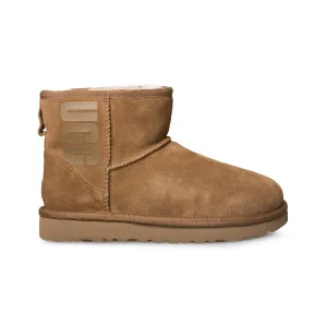 UGG Classic Mini UGG Rubber Logo Chestnut Boots - Women's