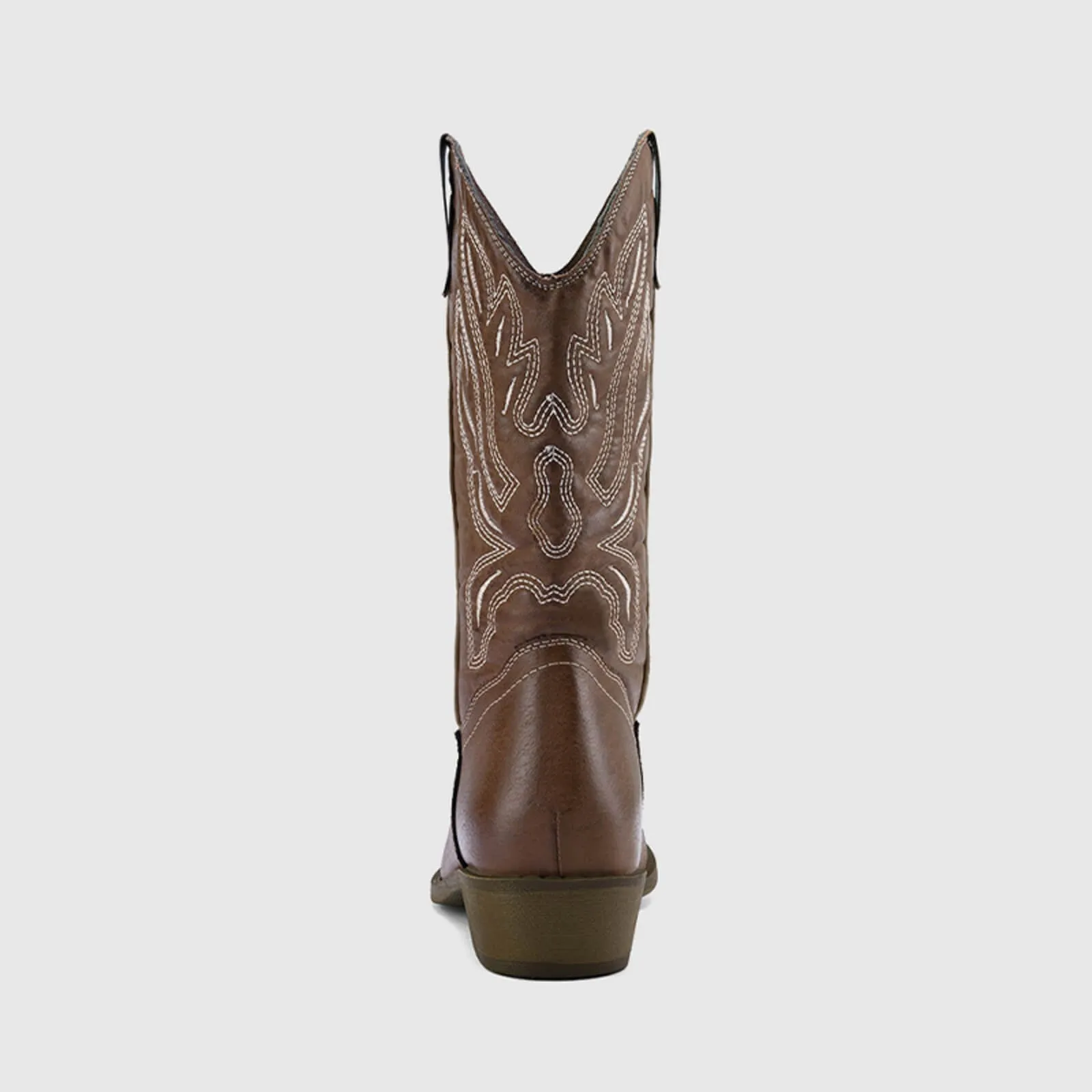 Western Cowboy Boots Embroidered Mid-Calf Pointed Toe Cowgirl Booties