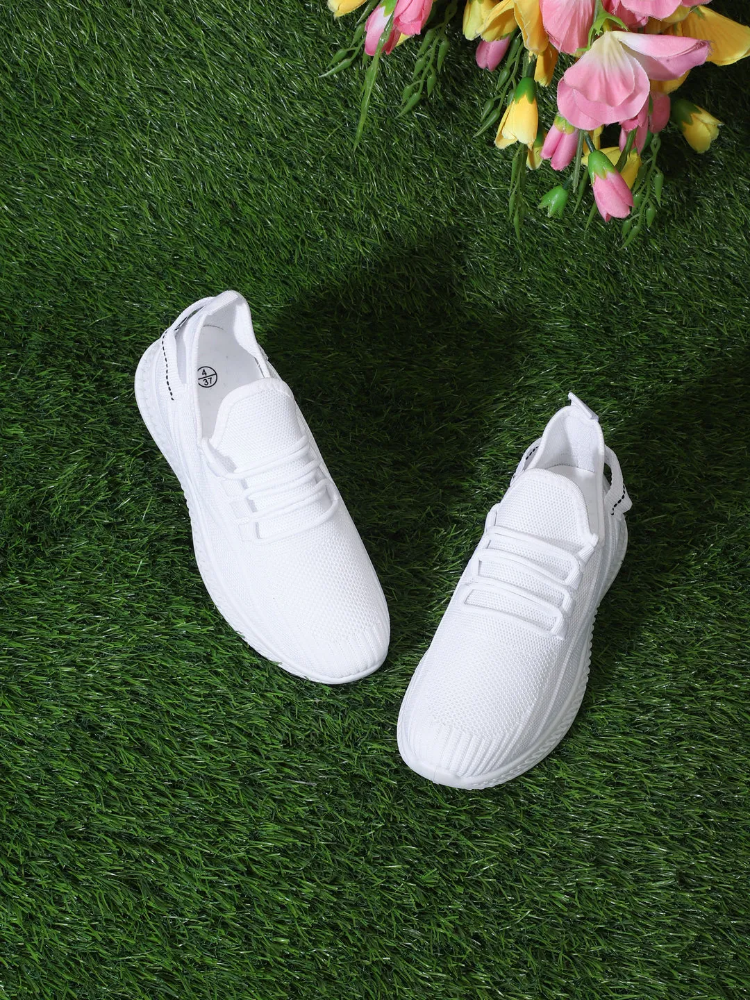 White Mesh Slip-On Sneakers (TC-RS3436-WHT)