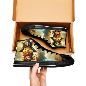 Winnie the pooh Pirate Shoes High Top Sneakers for Kids and Adults