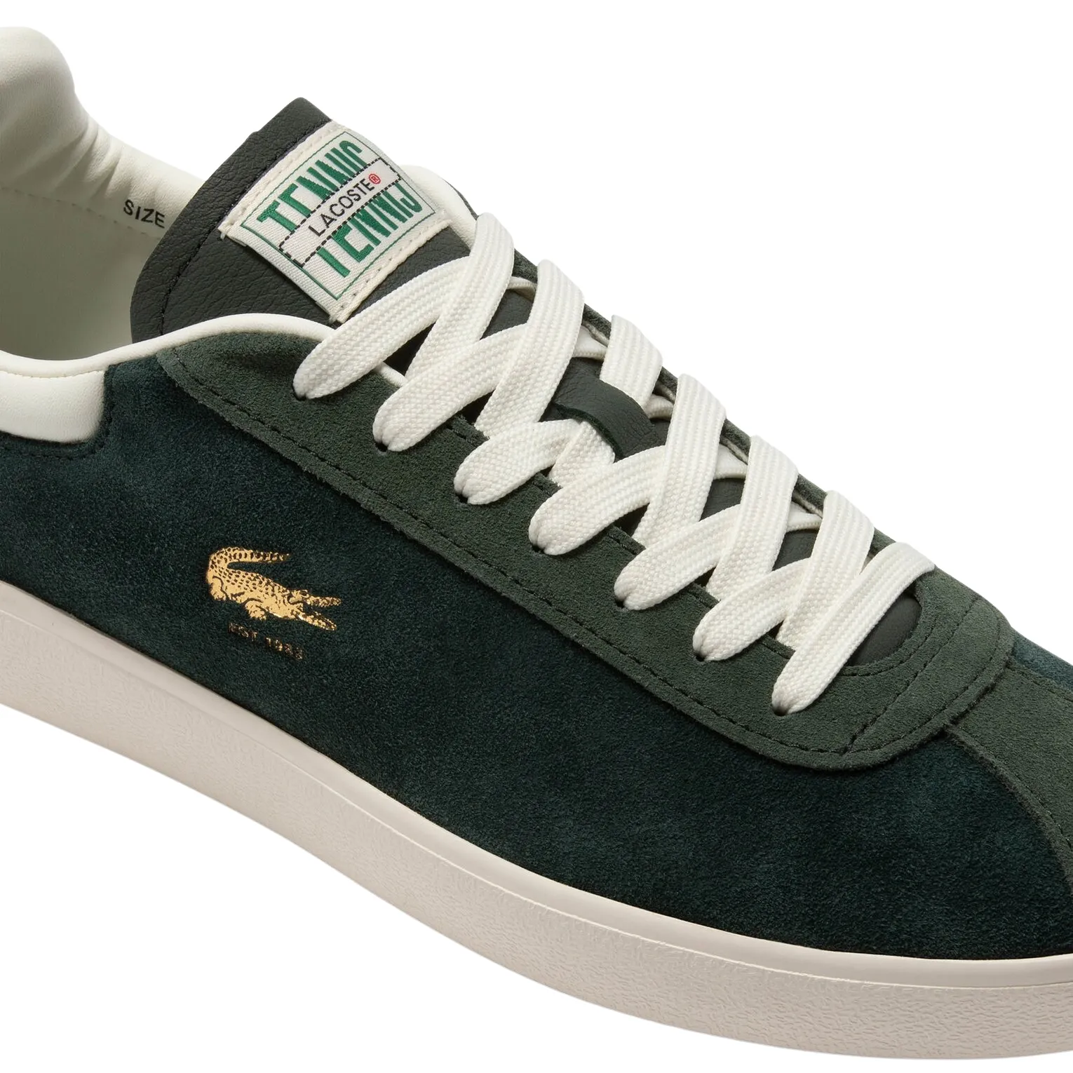 Women's Lacoste Baseshot Dark Green Gold Sneakers