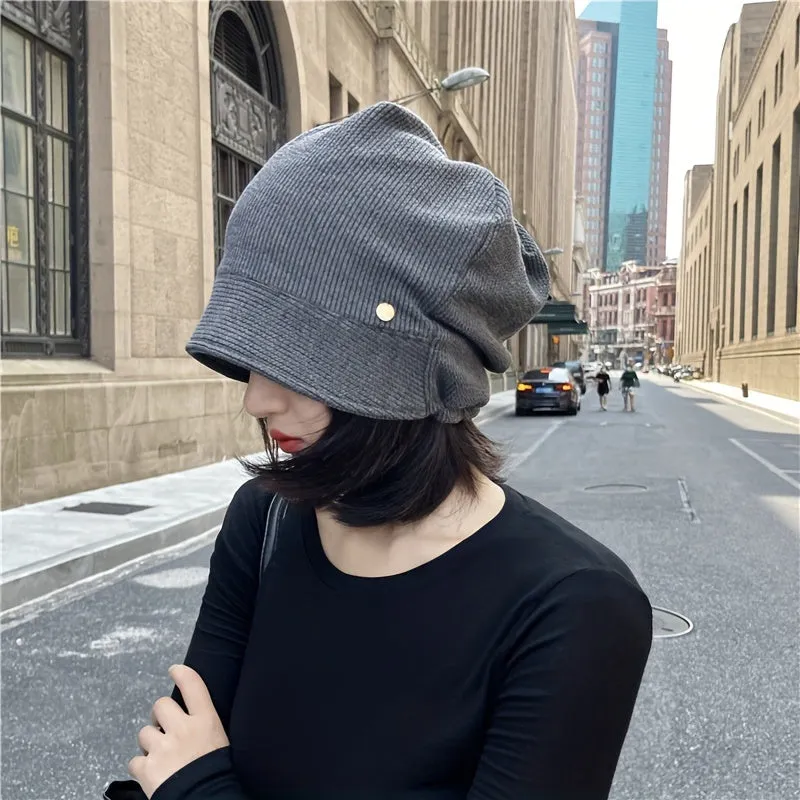 Womens Stylish Solid Color Knitted Hat - Cozy Ear Protection, Windproof & Warm - Ideal for Outdoor Travel, Sleek Brimless Design with Enhanced Comfort